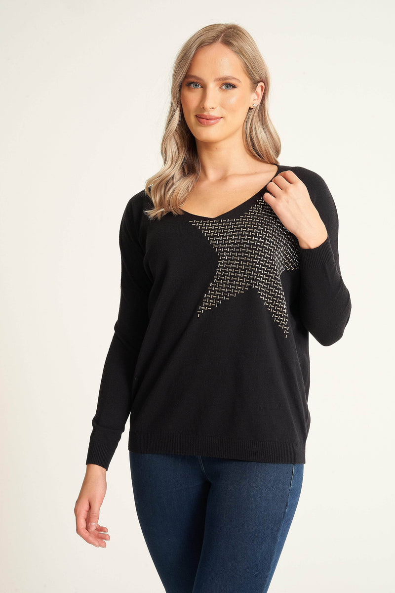 Saloos Jumper Black / UK: 10 - EU: 36 - US: XS 7375-A